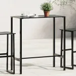 Masă de bar, negru, 100x50x110 cm, oțel vopsit electrostatic GartenMobel Dekor