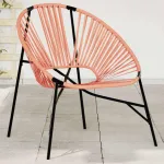 Scaun Ou de grădină Negru și Portocaliu Poly Rattan GartenMobel Dekor
