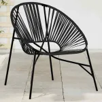 Scaun ouă de grădină Negru Poly Rattan GartenMobel Dekor