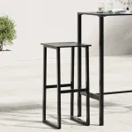 Scaune bar, 2 buc. negru 38x38x80 cm oțel vopsit electrostatic GartenMobel Dekor