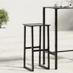 Scaune bar 4 buc. negru 38x38x80 cm oțel vopsit electrostatic GartenMobel Dekor