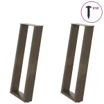 Picioare de masă consolă în formă de U, 2 buc., oțel natural, 28x(72-73) cm GartenMobel Dekor