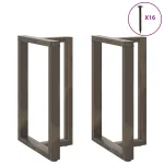 Picioare de masă de bar în formă de T, 2 buc., negru, 60x35x(90-91) cm, oțel GartenMobel Dekor