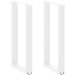 Picioare de masă de bar în formă de U, 2 buc., alb, 50x(90-91) cm, oțel GartenMobel Dekor