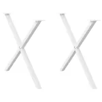 Picioare de masă în formă de X, 2 buc., alb, 90x(72-73) cm, oțel GartenMobel Dekor