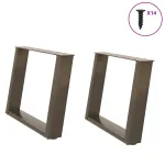 Picioare pentru masă de cafea în formă de U, 2 buc., oțel natural, 70x(42-43) cm GartenMobel Dekor
