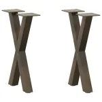 Picioare pentru masă de cafea în formă de X, 2 buc., oțel natural, 38x(42-43) cm GartenMobel Dekor
