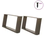 Picioare pentru măsuță de cafea în formă de U, 2 buc., oțel natural, 70x(30-31) cm GartenMobel Dekor