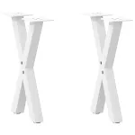 Picioare pentru măsuță de cafea în formă de X, 2 buc., alb, 38x(42-43) cm, oțel GartenMobel Dekor