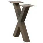Picioare pentru măsuță de cafea în formă de X, 2 buc., oțel natural, 30x(30-31) cm GartenMobel Dekor