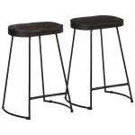 Scaune de bar 2 buc Negru 45x40x62 cm lemn masiv de mango GartenMobel Dekor