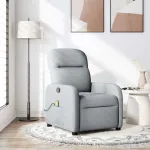 Fotoliu de masaj rabatabil, gri deschis, textil GartenMobel Dekor