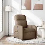 Fotoliu de masaj rabatabil, maro, material textil GartenMobel Dekor