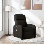 Fotoliu de masaj rabatabil, negru, material textil GartenMobel Dekor