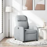 Fotoliu rabatabil, gri deschis, material textil GartenMobel Dekor