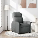 Fotoliu rabatabil, gri închis, material textil GartenMobel Dekor