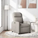 Fotoliu rabatabil, gri taupe, material textil GartenMobel Dekor