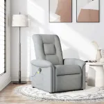 Fotoliu de masaj rabatabil, gri deschis, textil GartenMobel Dekor