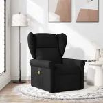 Fotoliu de masaj rabatabil, negru, material textil GartenMobel Dekor