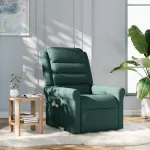 Fotoliu de masaj rabatabil, verde închis, material textil GartenMobel Dekor