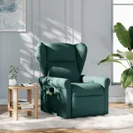 Fotoliu de masaj rabatabil, verde închis, material textil GartenMobel Dekor