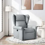 Fotoliu rabatabil, gri deschis, material textil GartenMobel Dekor
