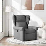 Fotoliu rabatabil, gri închis, material textil GartenMobel Dekor
