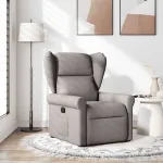 Fotoliu rabatabil, gri taupe, material textil GartenMobel Dekor