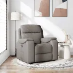 Fotoliu rabatabil, gri taupe, material textil GartenMobel Dekor