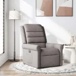 Fotoliu rabatabil, gri taupe, material textil GartenMobel Dekor