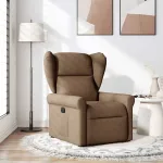 Fotoliu rabatabil, maro, material textil GartenMobel Dekor