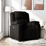 Fotoliu rabatabil, negru, material textil GartenMobel Dekor