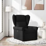 Fotoliu rabatabil, negru, material textil GartenMobel Dekor