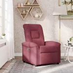 Fotoliu rabatabil, roșu vin, material textil GartenMobel Dekor