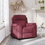 Fotoliu rabatabil, roșu vin, material textil GartenMobel Dekor