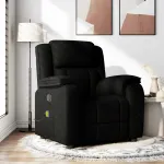 Fotoliu de masaj rabatabil, negru, material textil GartenMobel Dekor