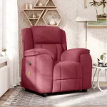 Fotoliu de masaj rabatabil, roșu vin, material textil GartenMobel Dekor