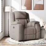 Fotoliu rabatabil, gri taupe, material textil GartenMobel Dekor