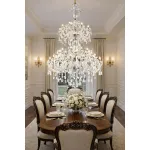 Candelabru din cristal argintiu 55xE14, 145 cm, înălțime reglabilă