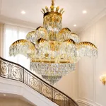 Candelabru din Cristal PALACE Supremo 29xG9, D115 cm, Auriu Lucios