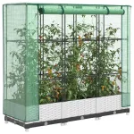 Strat înălțat cu husă de seră, aspect ratan, 120x40x123 cm GartenMobel Dekor