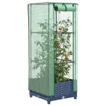 Strat înălțat cu husă de seră, aspect ratan, 40x40x123 cm GartenMobel Dekor