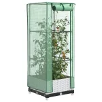 Strat înălțat cu husă de seră, aspect ratan, 40x40x123 cm GartenMobel Dekor