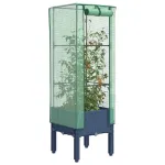 Strat înălțat cu husă de seră, aspect ratan, 40x40x140 cm GartenMobel Dekor