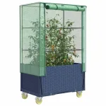 Strat înălțat cu husă și roți, aspect ratan, 80x50x182 cm GartenMobel Dekor