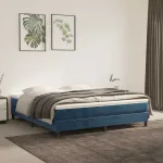 Saltea cu arcuri buzunar, fermitate medie, albastru închis, 160x210x20 cm, catifea GartenMobel Dekor