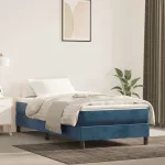 Saltea cu arcuri buzunar, fermitate medie, albastru închis, 90x220x20 cm, catifea GartenMobel Dekor