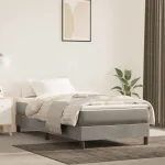 Saltea cu arcuri buzunar, fermitate medie, gri deschis, 100x210x20 cm, catifea GartenMobel Dekor