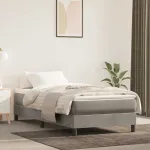 Saltea cu arcuri buzunar, fermitate medie, gri deschis, 80x210x20 cm, catifea GartenMobel Dekor