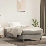 Saltea cu arcuri buzunar, fermitate medie, gri deschis, 90x210x20 cm, catifea GartenMobel Dekor